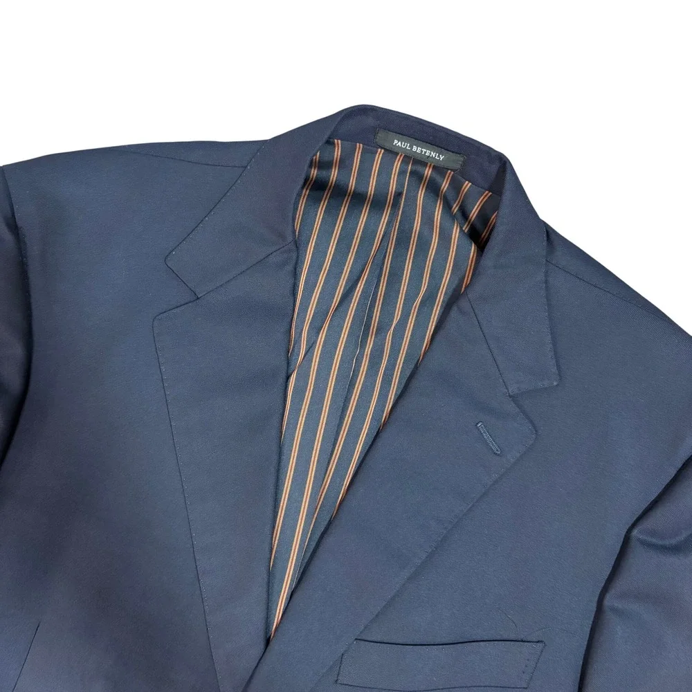 Paul Betenly‎ Sergio Navy Wool Cashmere Blazer Sport Coat Mens 44L